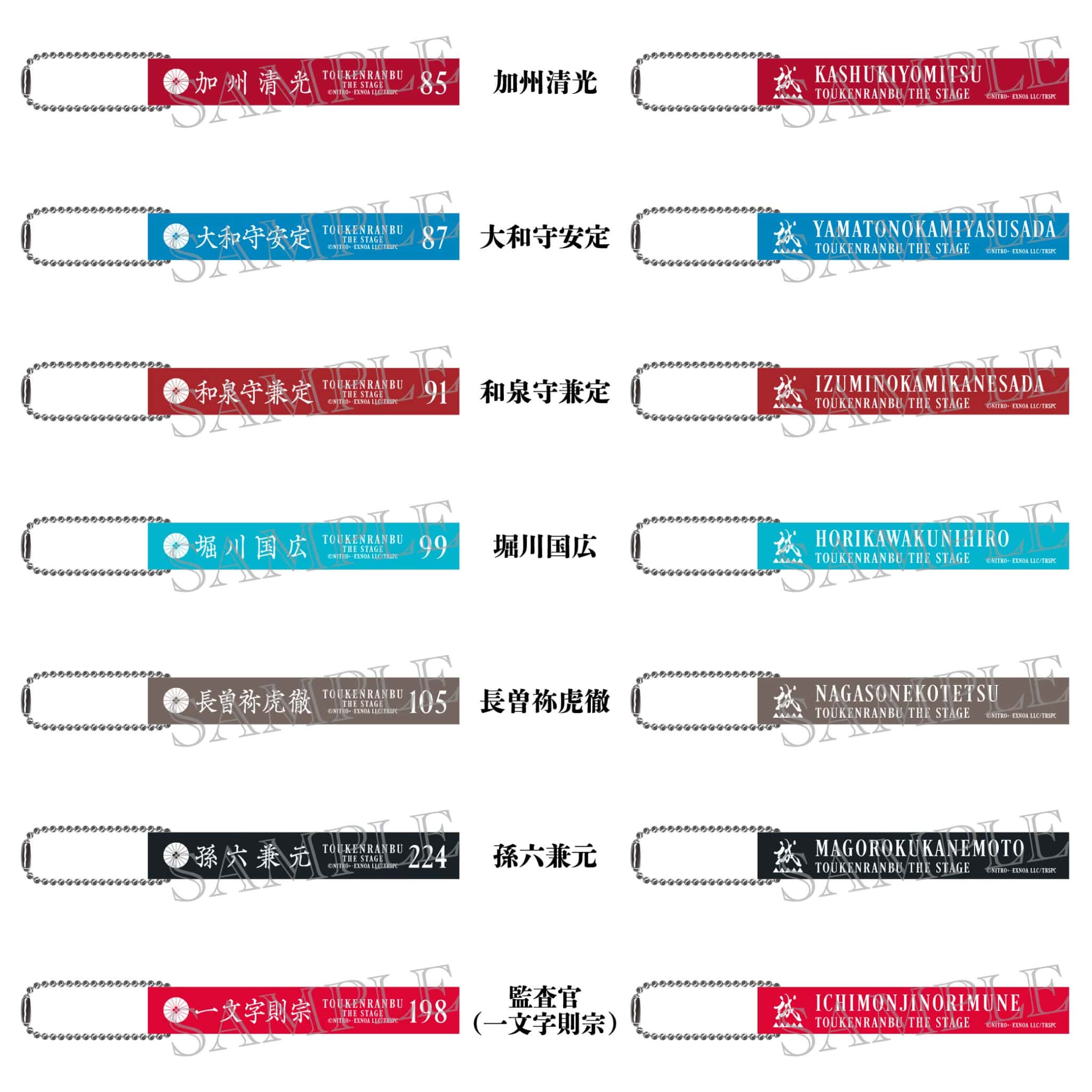 舞台『刀剣乱舞』心伝 つけたり奇譚の走馬灯 ランダムホテルキーホルダー（刀剣男士）