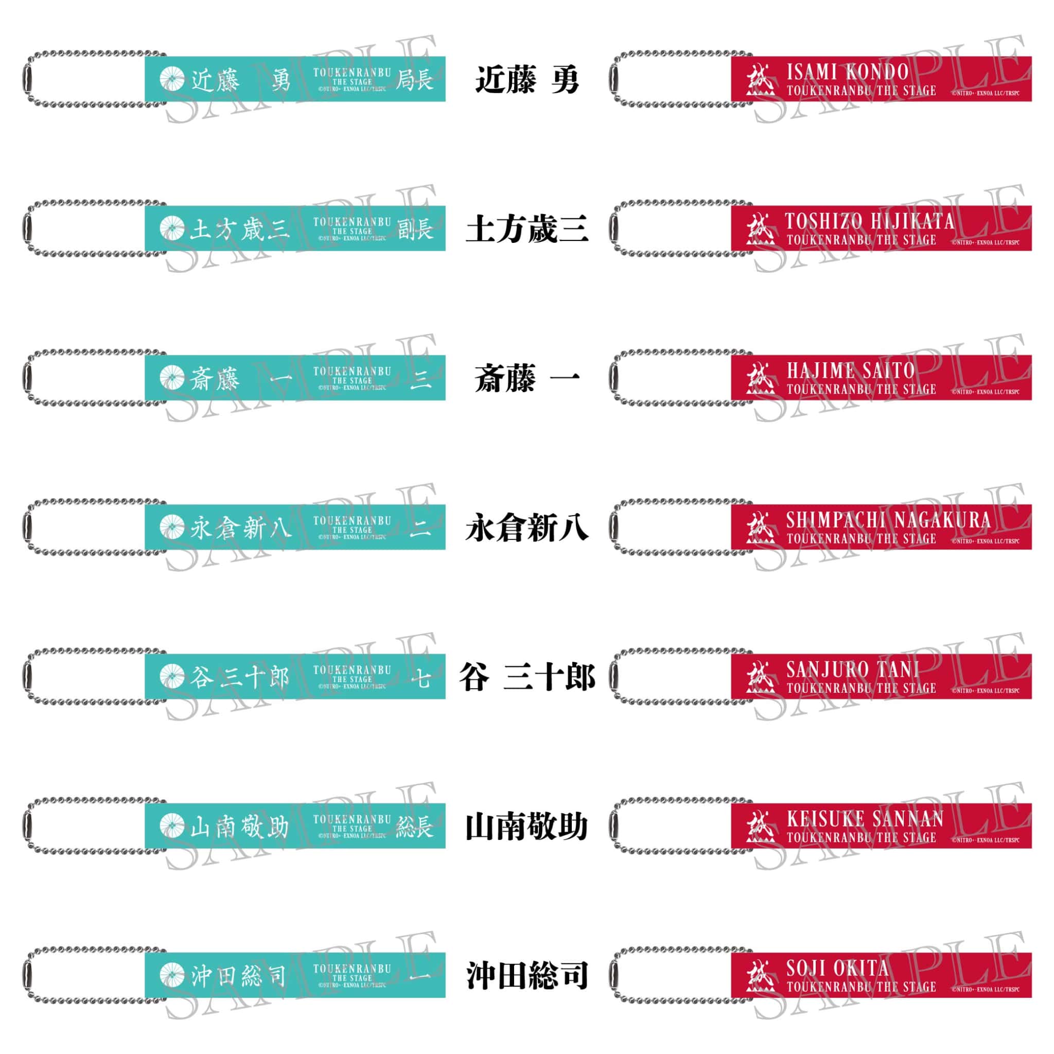舞台『刀剣乱舞』心伝 つけたり奇譚の走馬灯 ランダムホテルキーホルダー（歴史上人物）